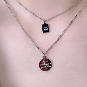 Pendant Necklace Titanium Steel Gold Plated Snake Bone Chain Simple, Sophisticat